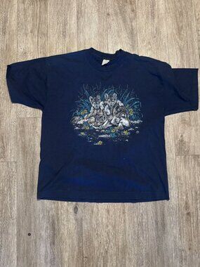 Vintage 1997 Cotton Grove Wolf and Puppies Graphic Shirt size XL